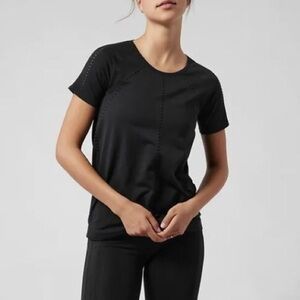 Athleta seamless short sleeve workout shirt black top foothill tee